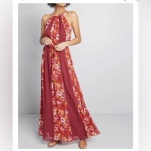 ModCloth Illuminated Elegance Chiffon Maxi Dress, Size Small, Worn Once